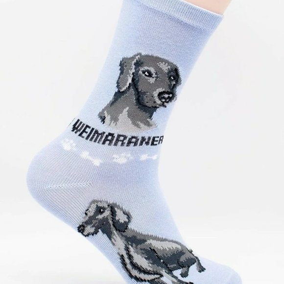 Weimaraner Dog Hunting Large Black Rescue Animal Lightweight 2 Pairs Socks - Picture 3 of 3